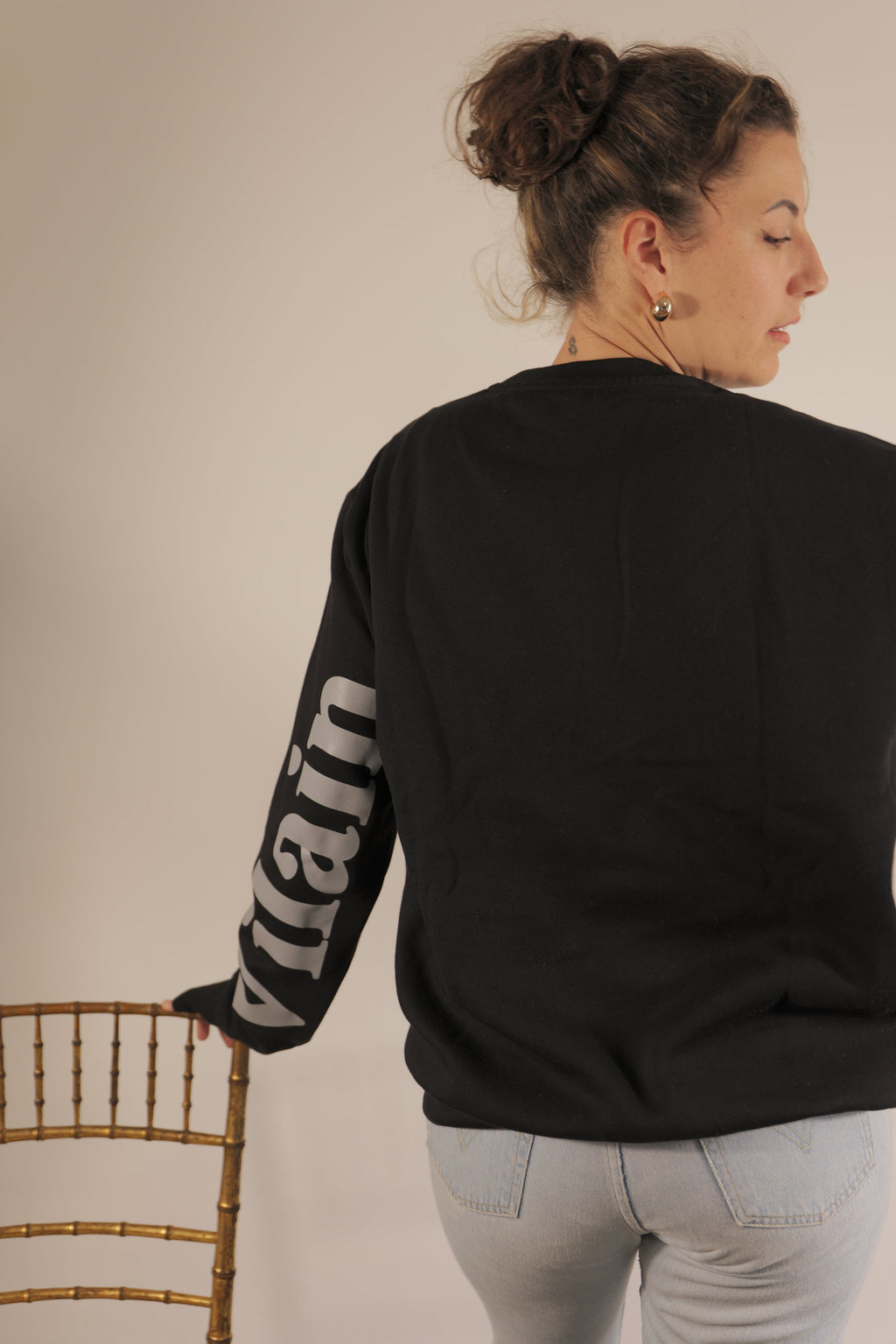 Sweat col rond noir Vilain Coq