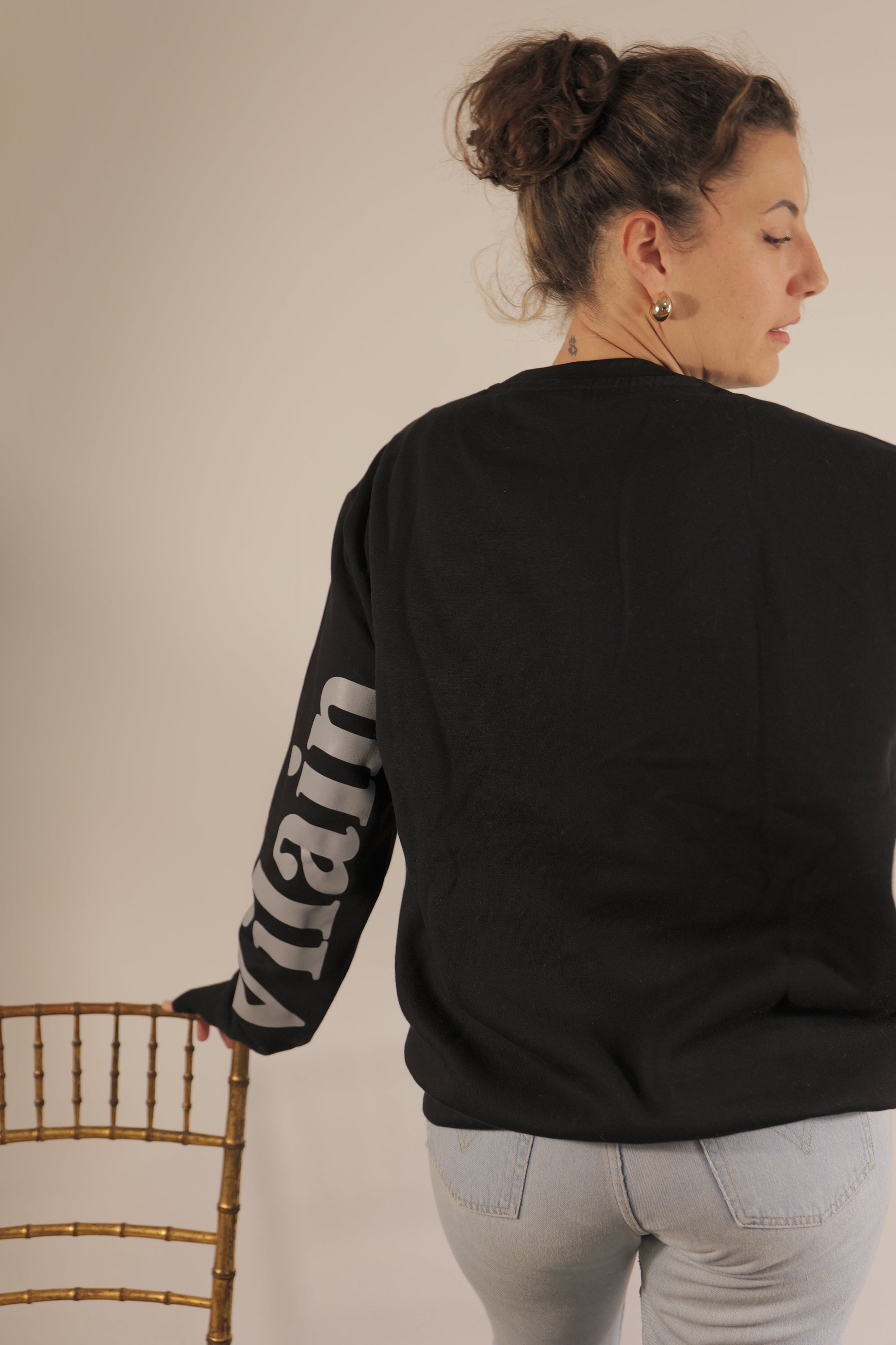 Sweat col rond noir Vilain Coq