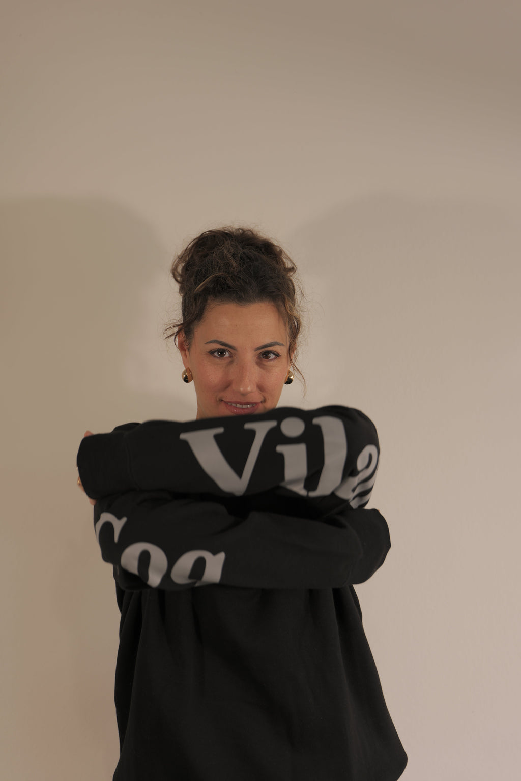 Sweat col rond noir Vilain Coq