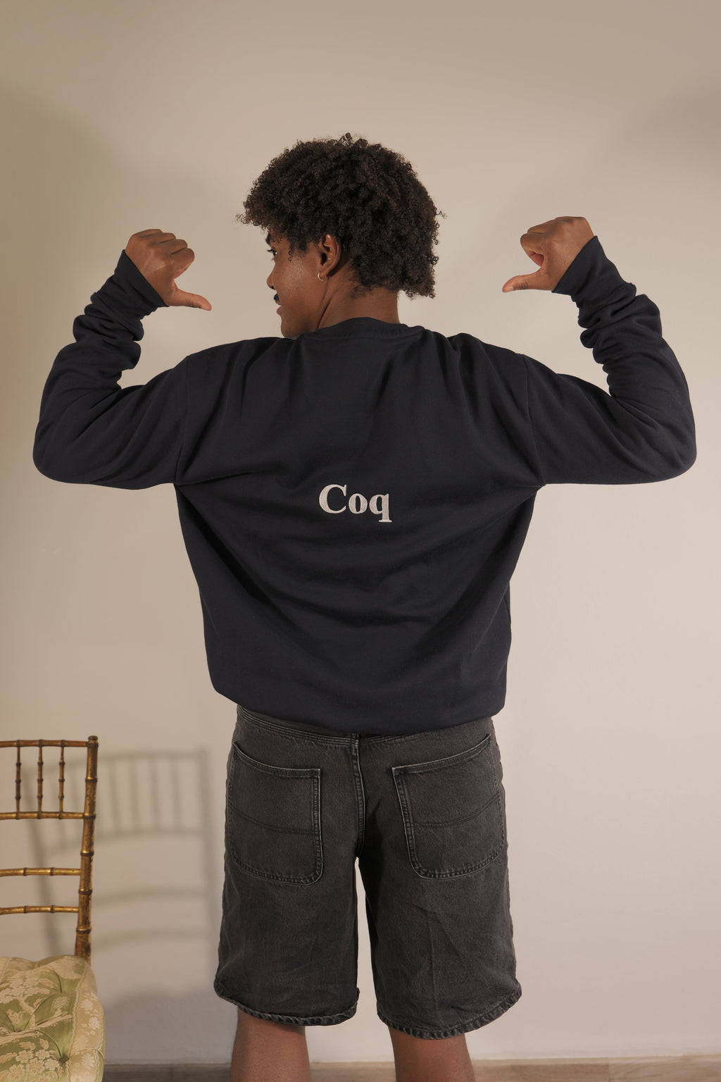 Sweat col rond navie Vilain Coq