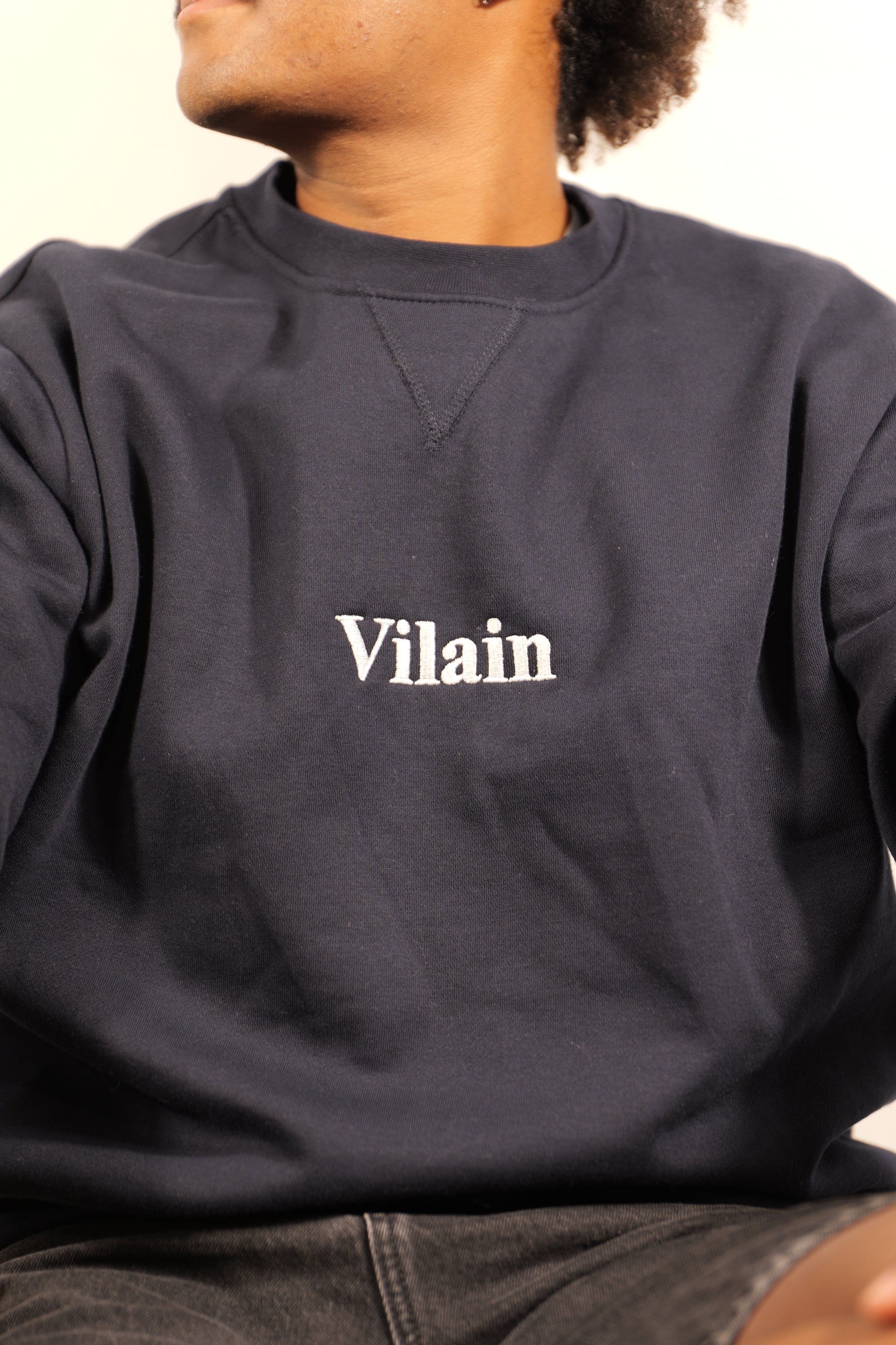 Sweat col rond navie Vilain Coq